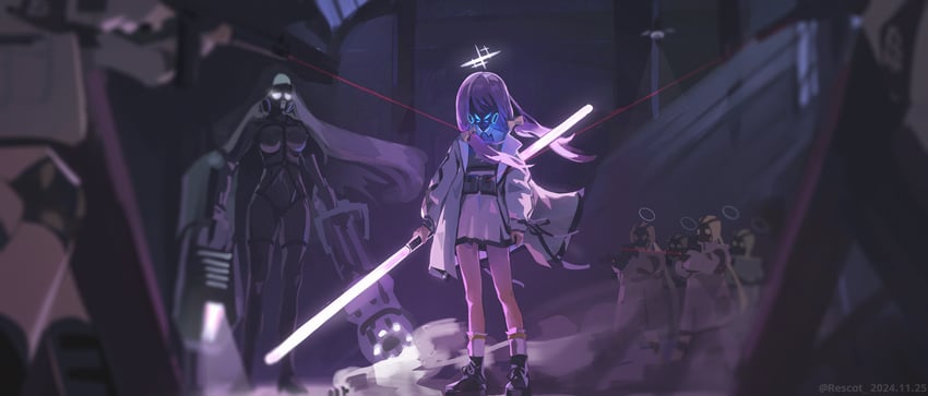 atsuko, barbara, and arius student (blue archive and 1 more) drawn by rescat