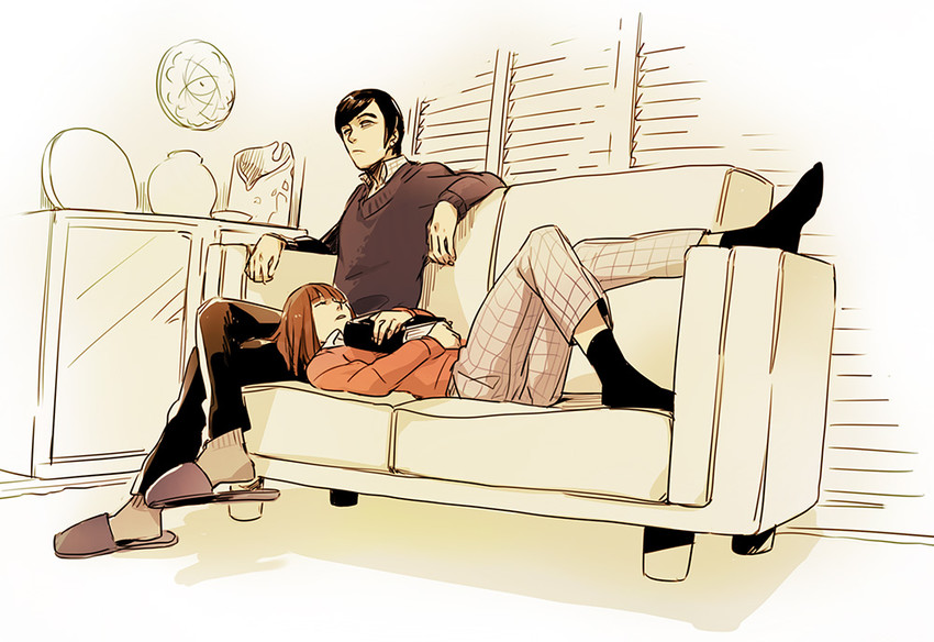 komikado kensuke and mayuzumi machiko (legal high) drawn by i_(kaiyou)