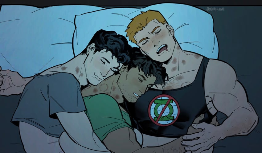 kyle rayner, guy gardner, and patrick o'brian (dc comics and 1 more) drawn by melonnabar