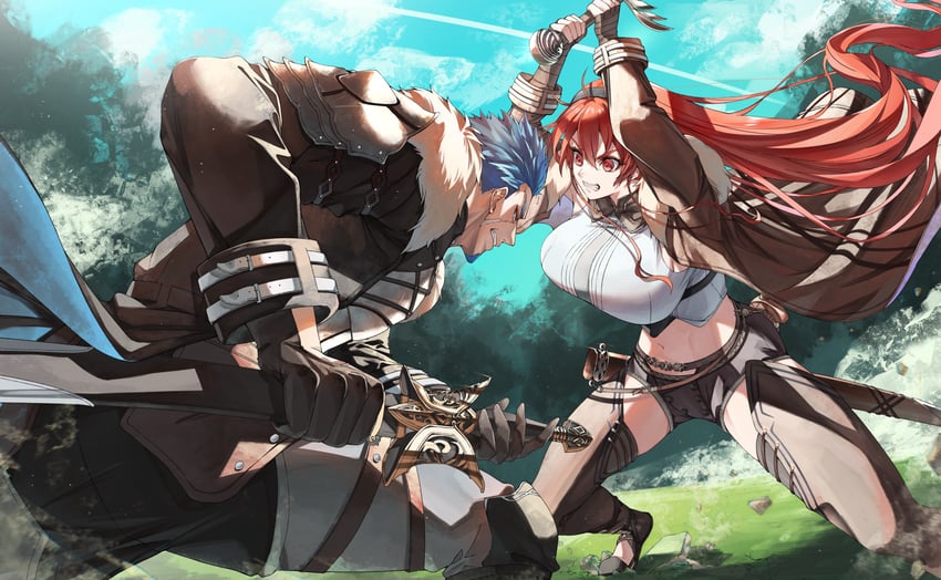 eris greyrat and gal farion (mushoku tensei) drawn by marbo_(saico556)