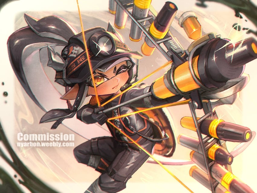 inkling player character and inkling girl (splatoon and 1 more) drawn by biahnyang