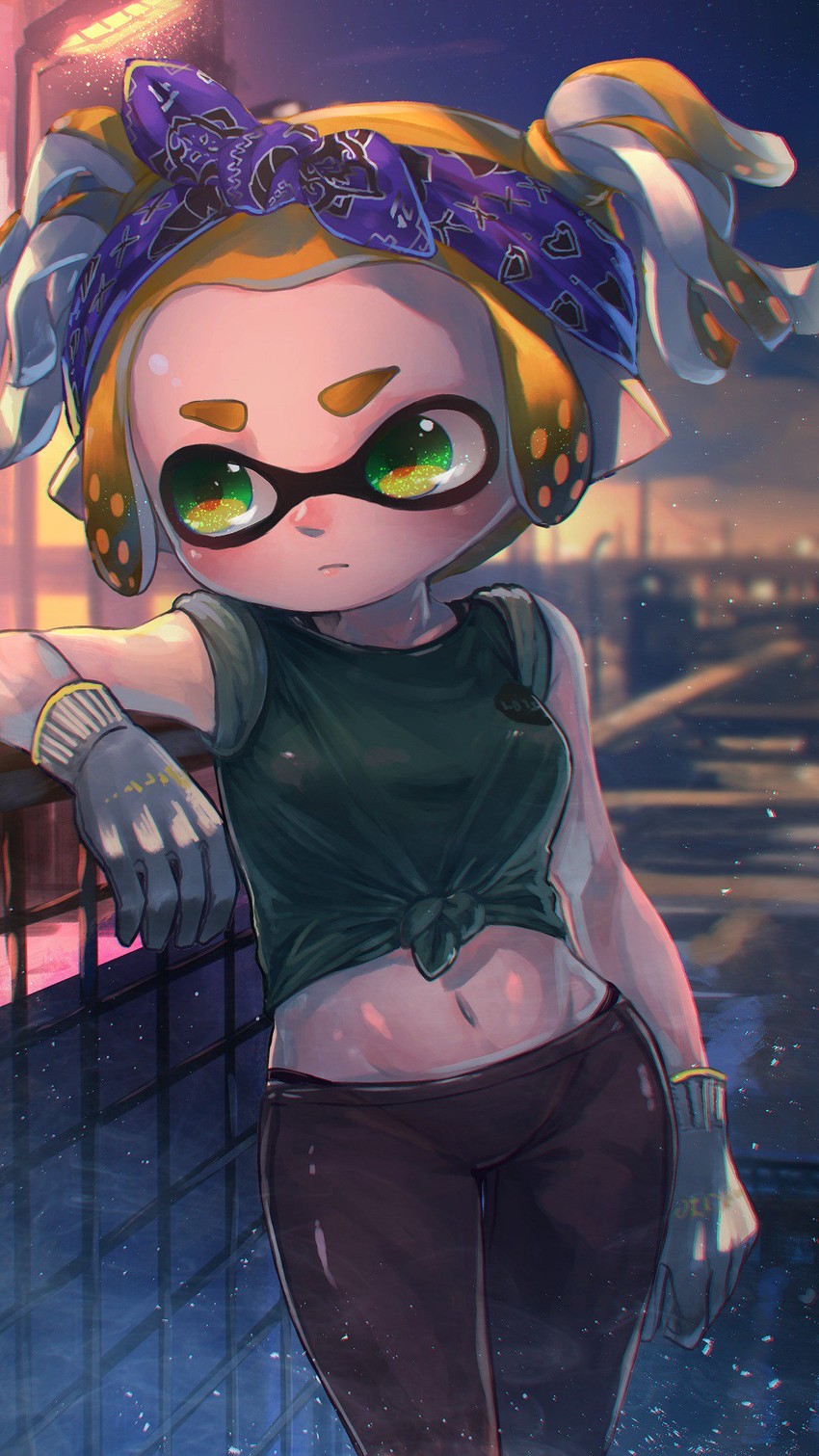 inkling player character and inkling girl (splatoon and 1 more) drawn by kashu_(hizake)