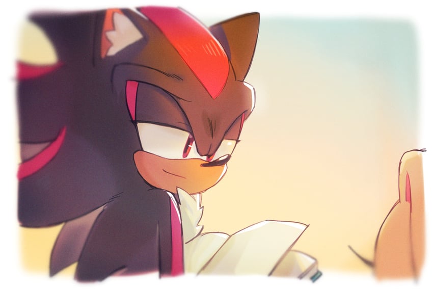 shadow the hedgehog and cream the rabbit (sonic) drawn by ochibrochi
