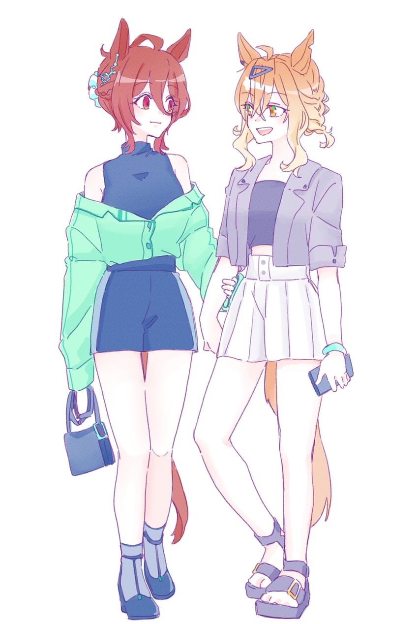 agnes tachyon and jungle pocket (umamusume) drawn by seila_rei