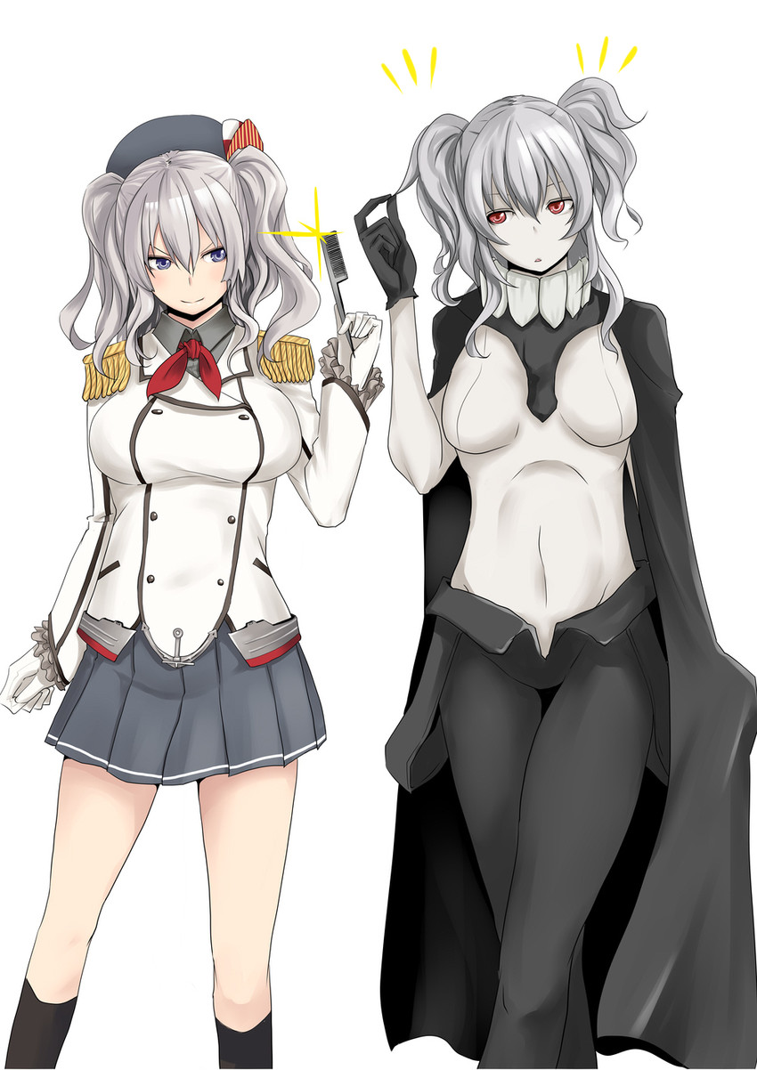 kashima and wo-class aircraft carrier (kantai collection) drawn by satsumaimo_pai