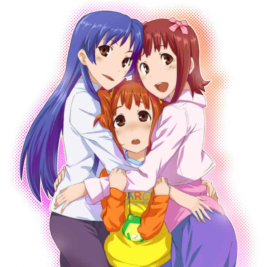 kisaragi chihaya, amami haruka, and takatsuki yayoi (idolmaster) drawn by oofuji_wataru