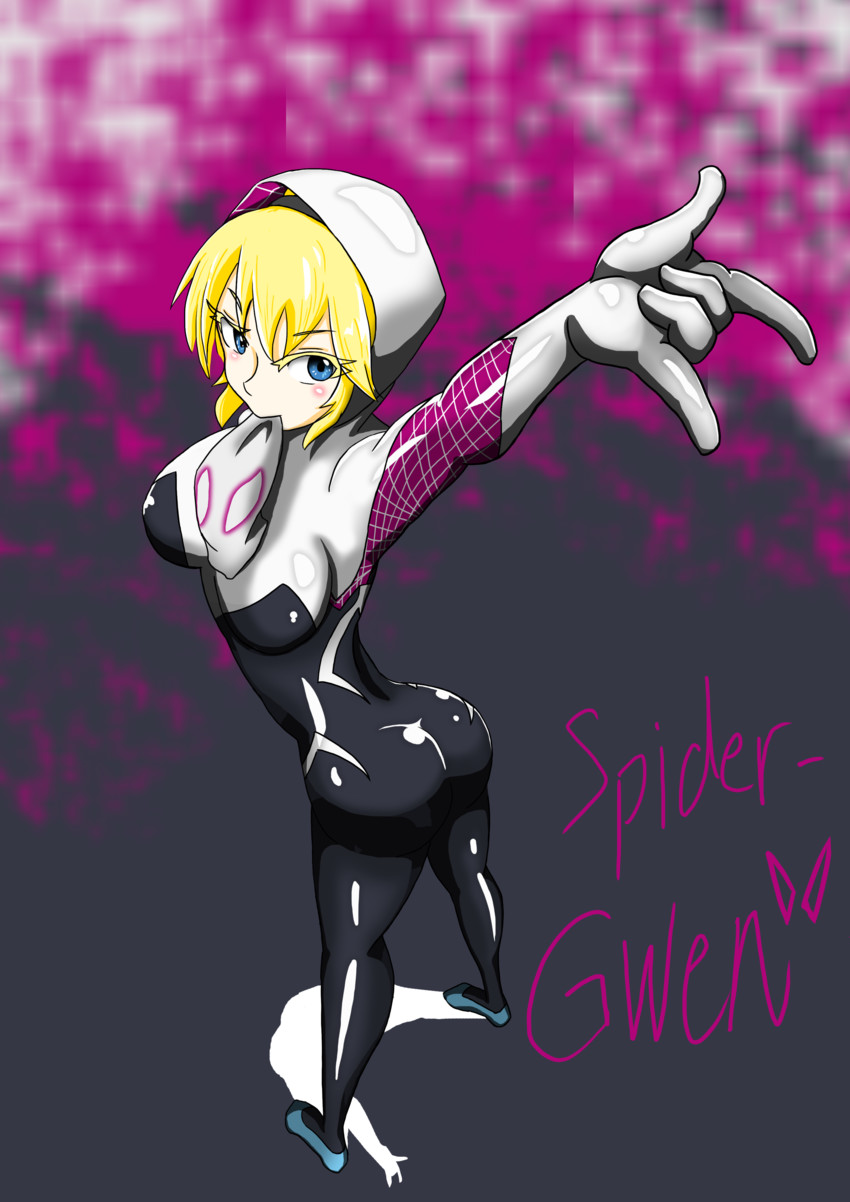 spider-gwen and gwen stacy (marvel and 1 more) drawn by hone_ryu