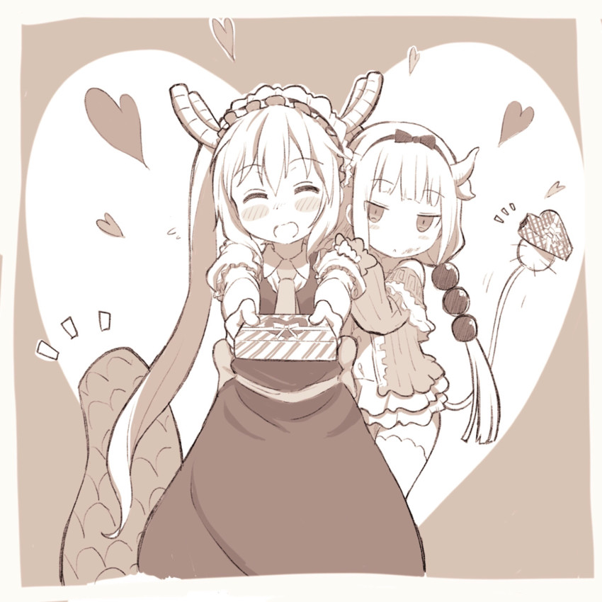 kanna kamui and tohru (kobayashi-san chi no maidragon) drawn by kitaku_(nakamachi_machi)