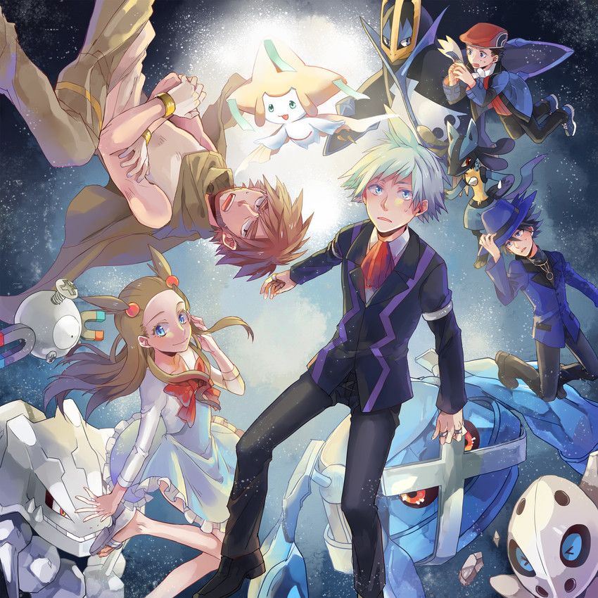 lucario, jirachi, lucas, steven stone, magnemite, and 7 more (pokemon and 2 more) drawn by ruoruos