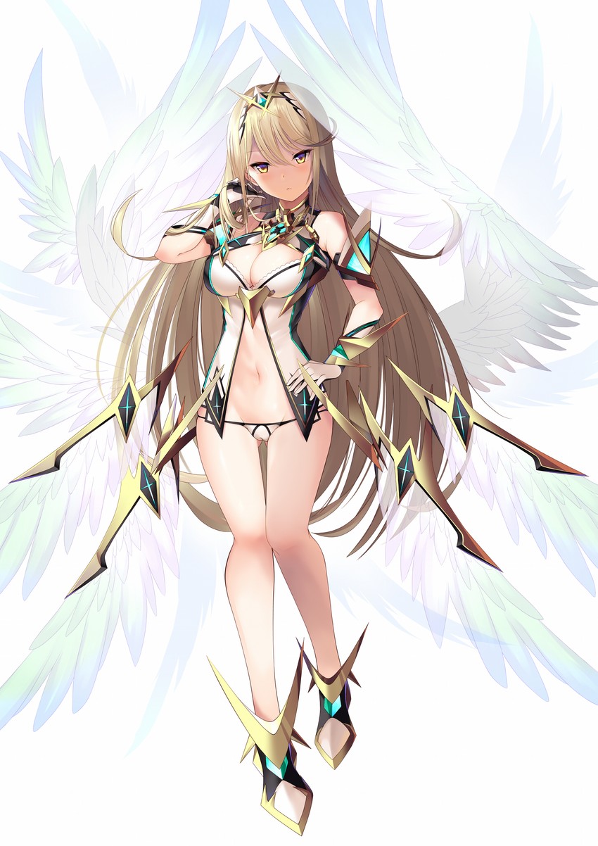 mythra (xenoblade chronicles and 1 more) drawn by daive