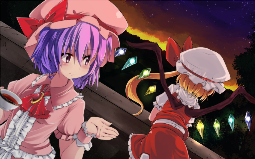 remilia scarlet and flandre scarlet (touhou) drawn by noa_(nagareboshi)
