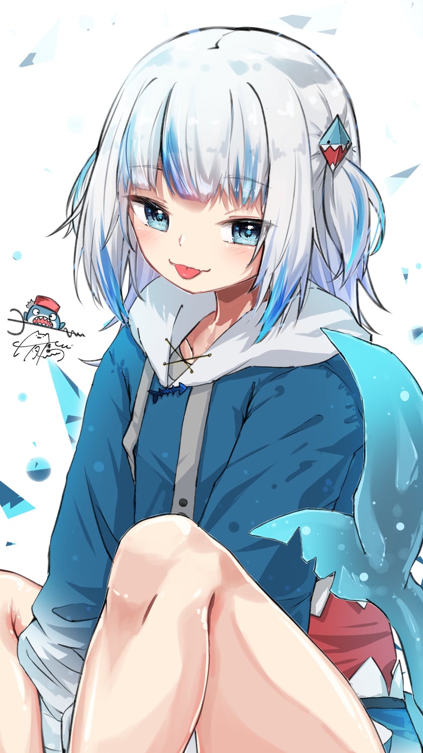 gawr gura (hololive and 1 more) drawn by u_da_desu
