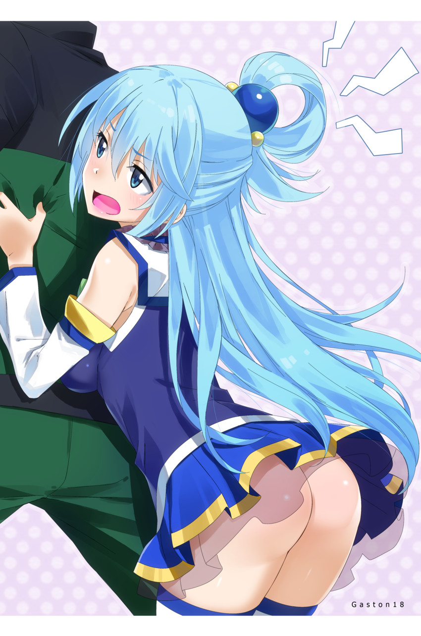 aqua and satou kazuma (kono subarashii sekai ni shukufuku wo!) drawn by gaston18