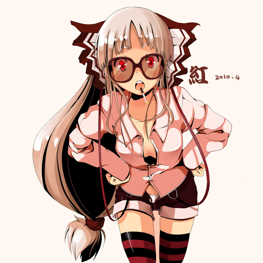 fujiwara no mokou (touhou) drawn by rokusai and yae_(mono110)