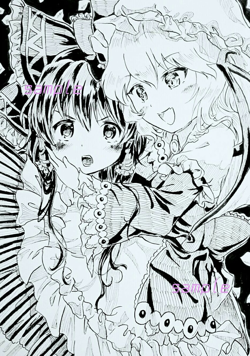 hakurei reimu and remilia scarlet (touhou and 1 more) drawn by butanohanahabuta