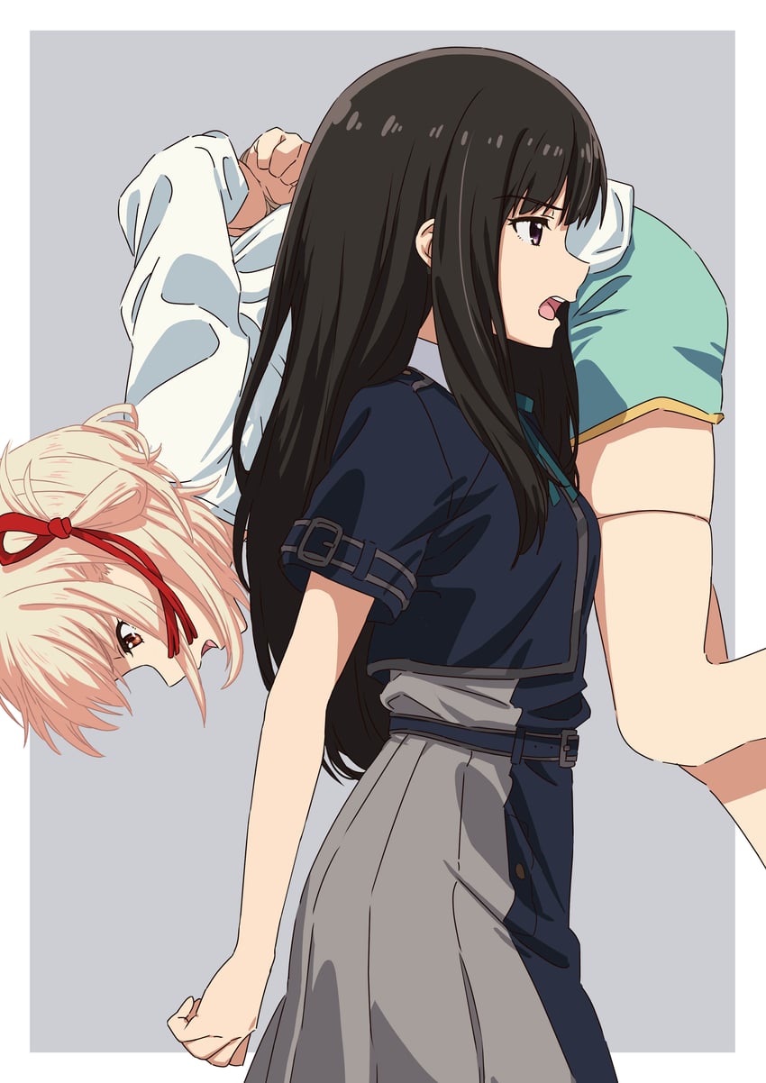 nishikigi chisato and inoue takina (lycoris recoil) drawn by asada7101