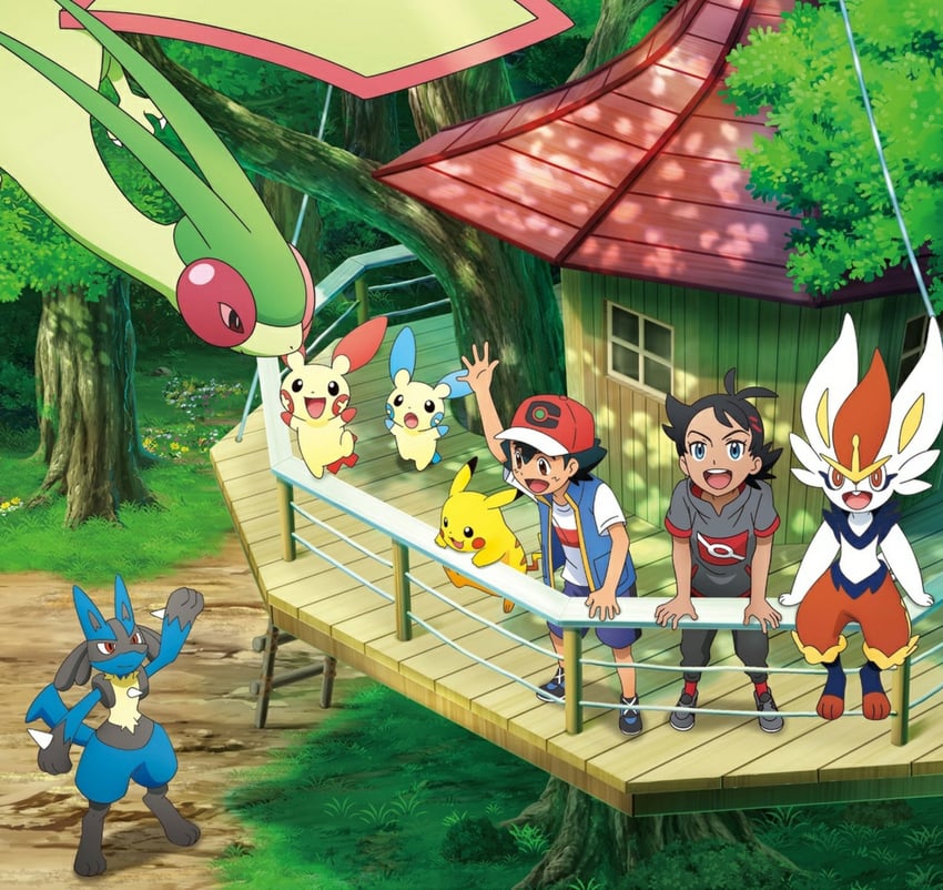 pikachu, ash ketchum, lucario, goh, cinderace, and 3 more (pokemon and 1 more)