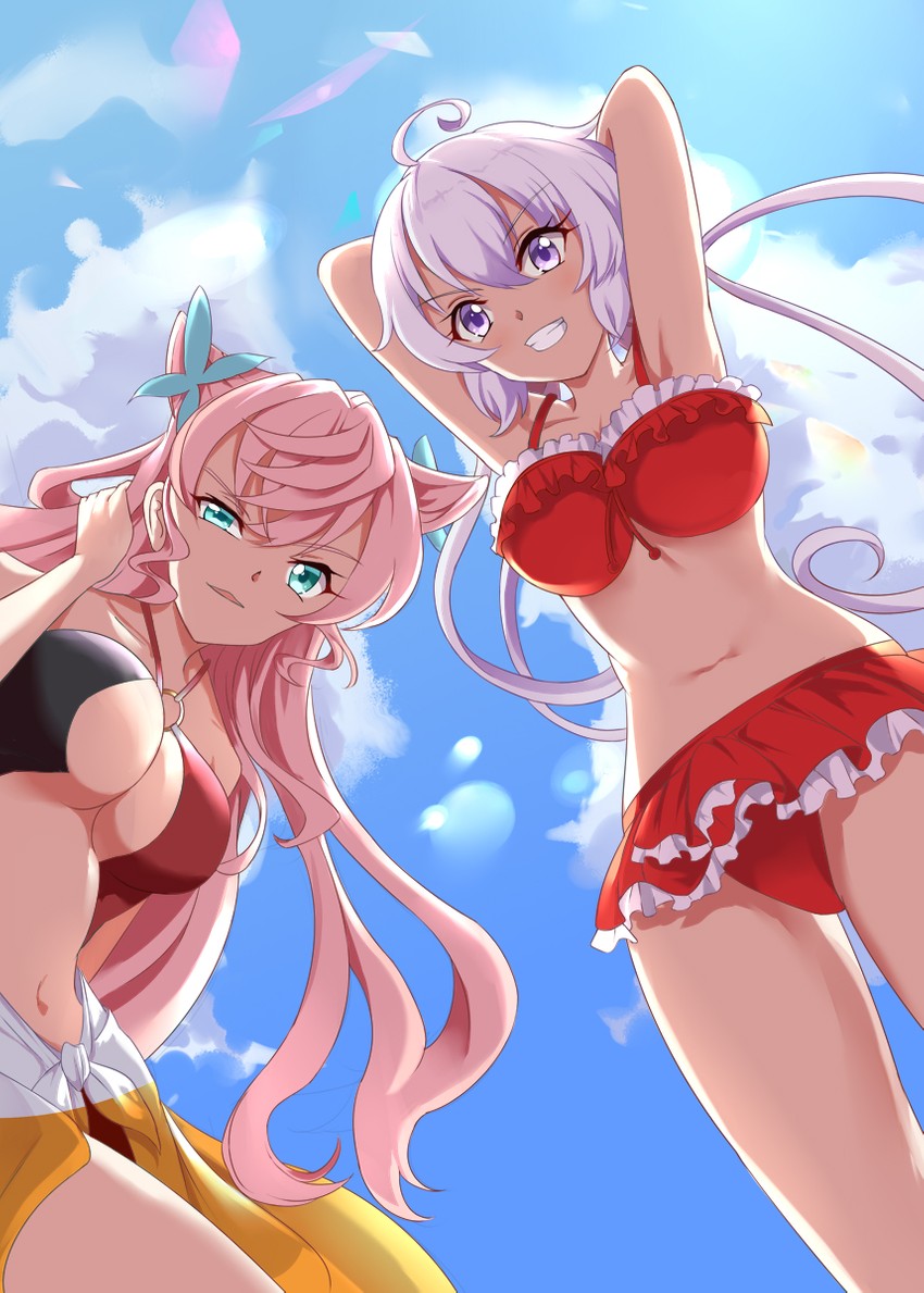 yukine chris and maria cadenzavna eve (senki zesshou symphogear) drawn by rikopin