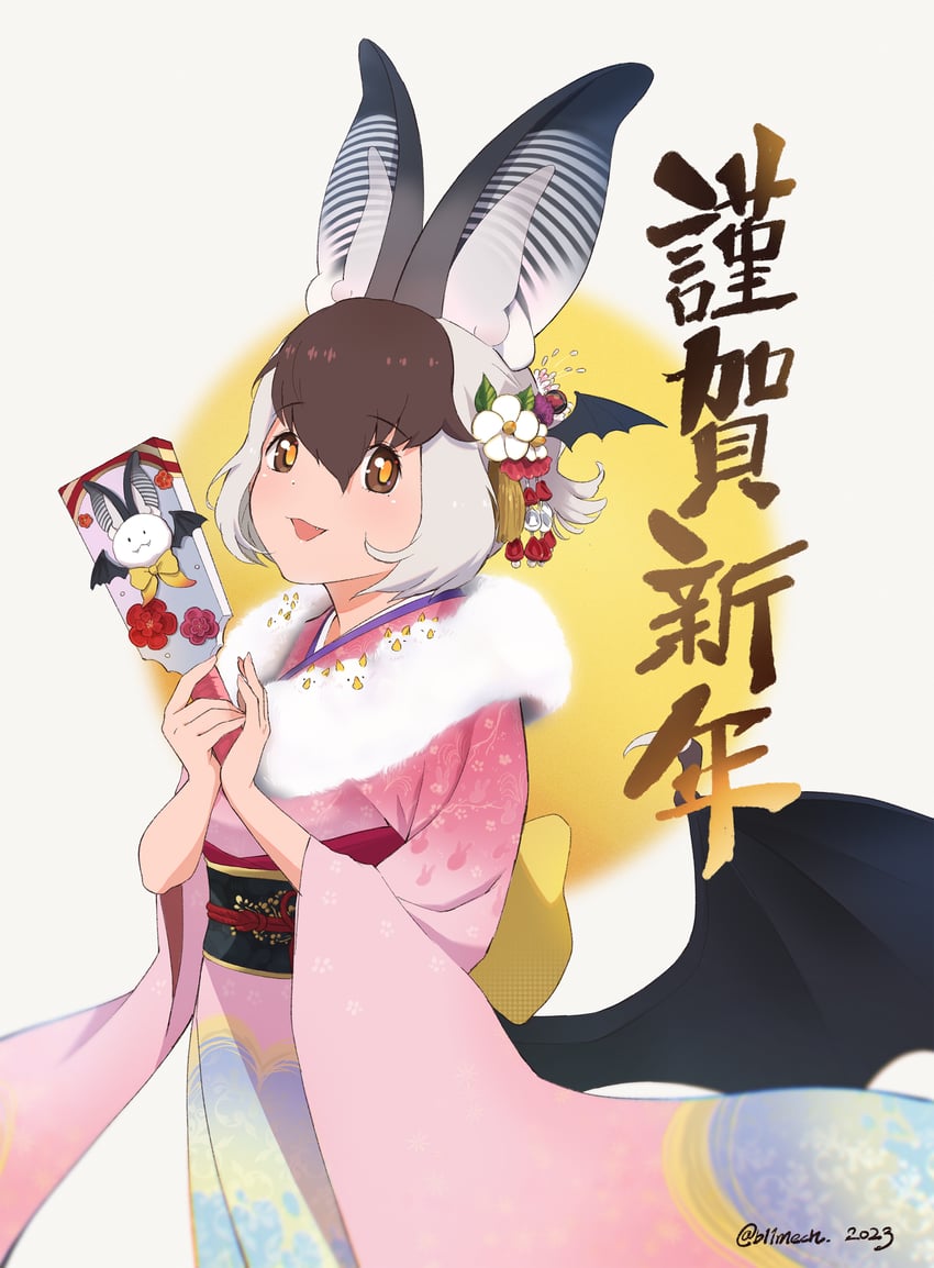 brown long-eared bat (kemono friends and 1 more) drawn by beleven