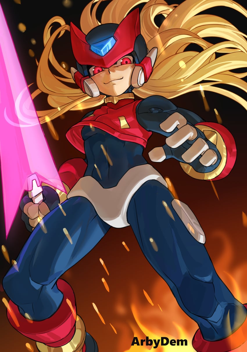 omega (mega man and 2 more) drawn by bi_51334