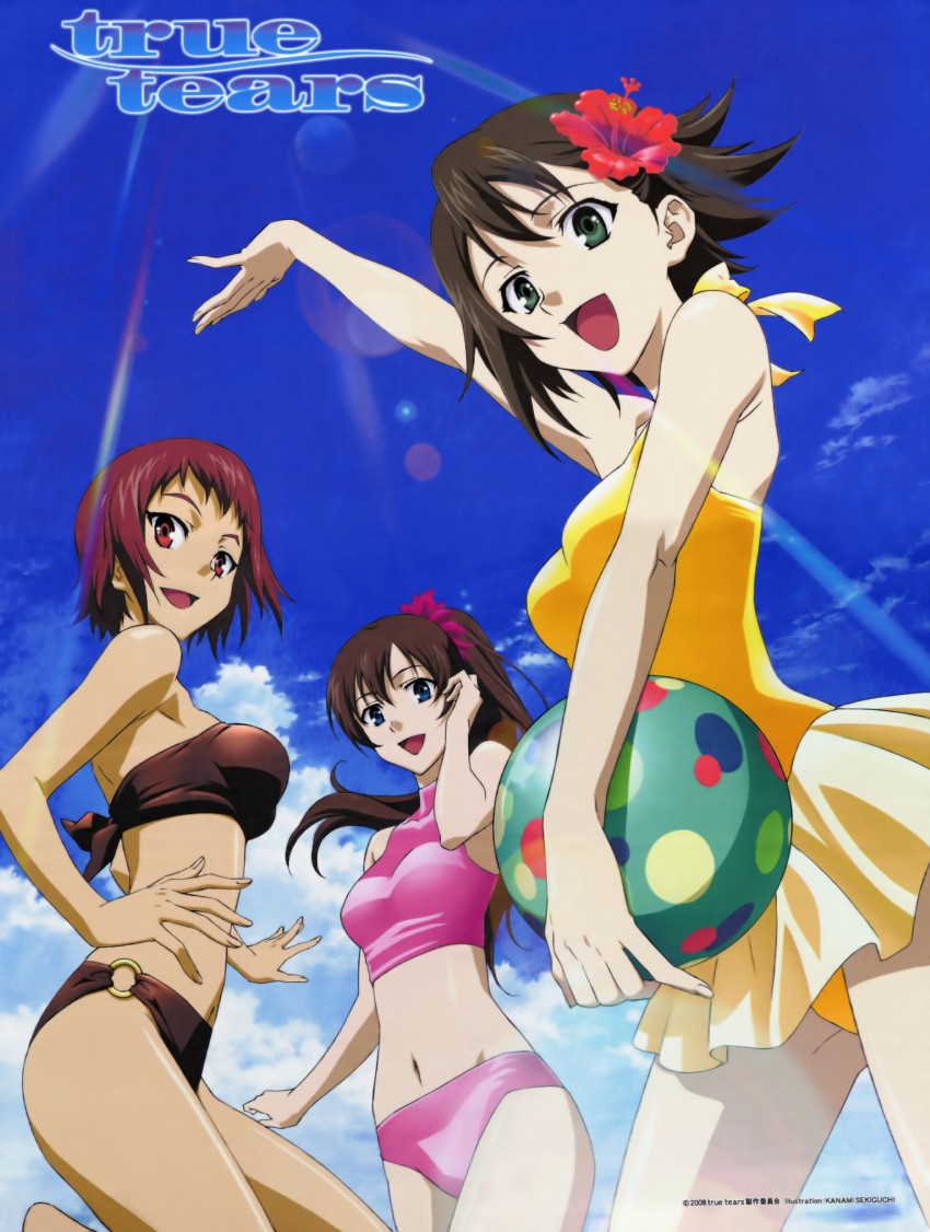 yuasa hiromi, isurugi noe, and andou aiko (true tears) drawn by sekiguchi_kanami