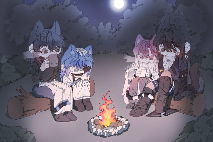 chief, female chief, shalom, rahu, and hecate (path to nowhere) drawn by illusion_moon