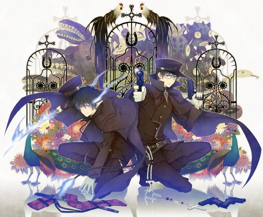 okumura rin and okumura yukio (ao no exorcist) drawn by yuuno_(yukioka)