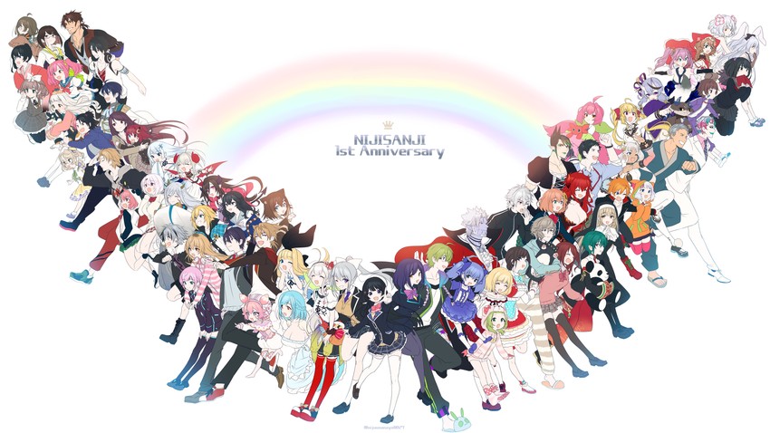 tsukino mito, makaino ririmu, higuchi kaede, shiina yuika, kuzuha, and 63 more (nijisanji) drawn by ninahachi