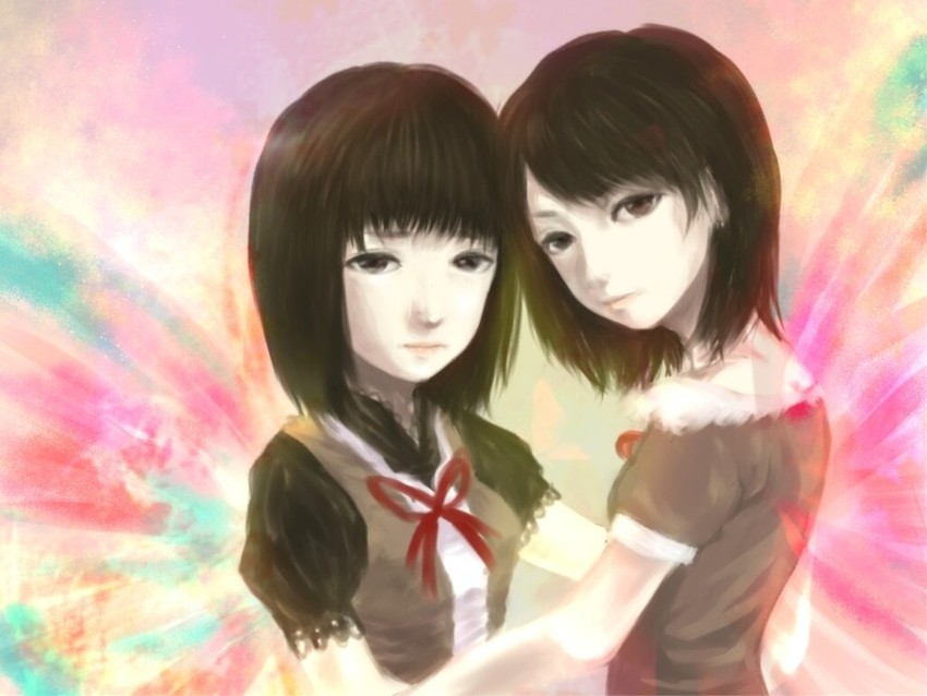 amakura mio and amakura mayu (fatal frame and 1 more) drawn by task_(pixiv888053)