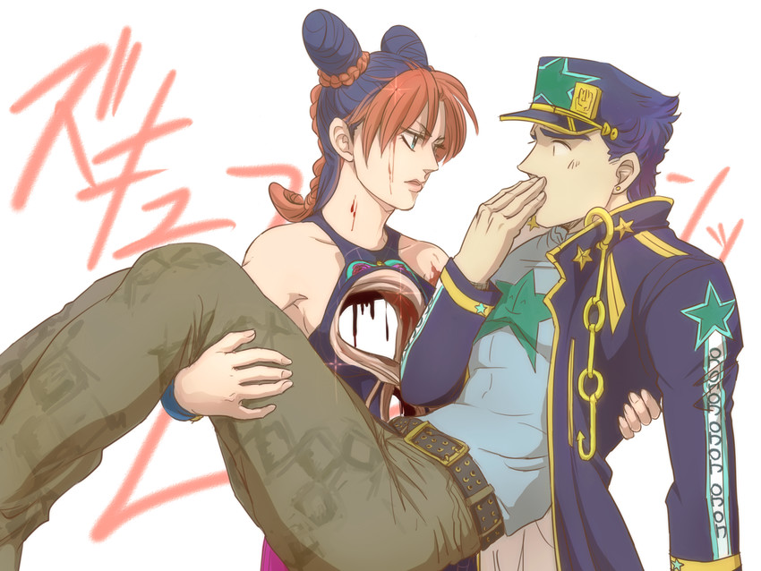 kujo jotaro and kujo jolyne (jojo no kimyou na bouken and 1 more) drawn by boriroba