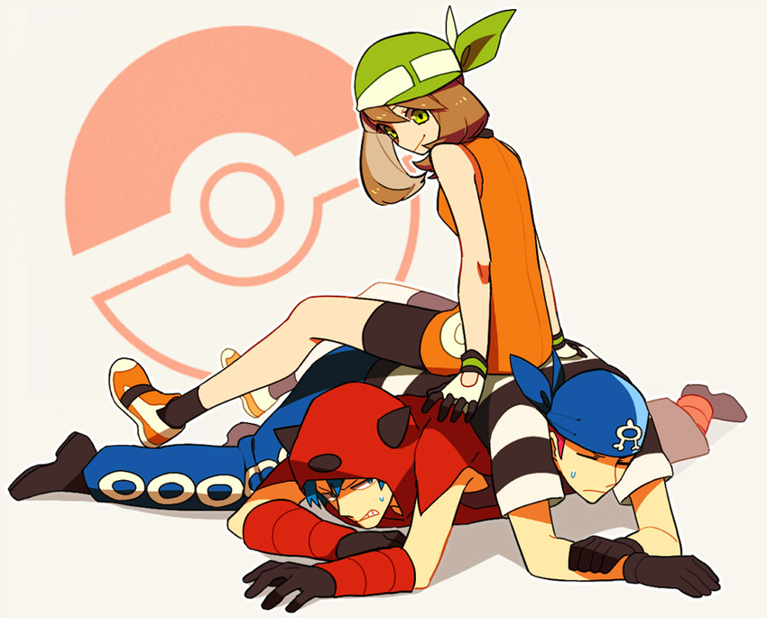 may, team magma grunt, and team aqua grunt (pokemon and 2 more) drawn by li_sakura