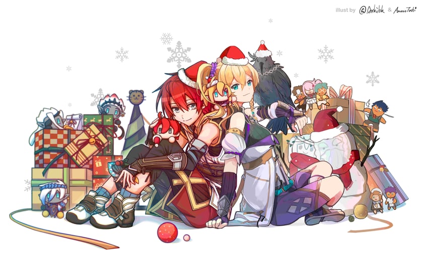adol christin, karja balta, dogi, hugill, lila mistral, and 9 more (ys and 1 more) drawn by amano_toshi