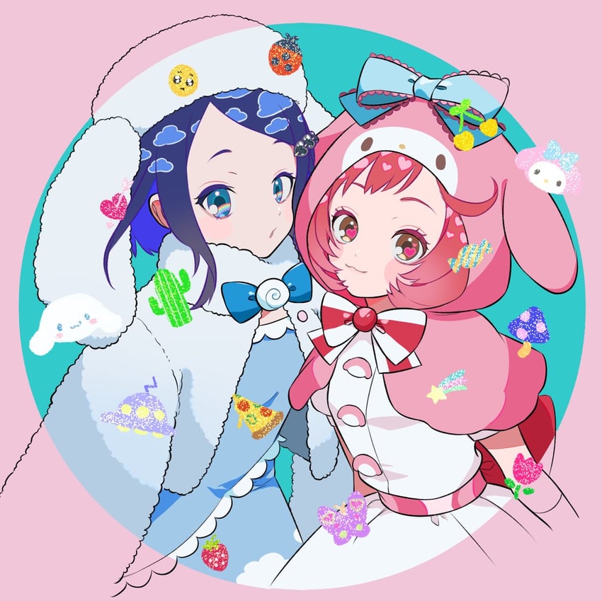 cinnamoroll, my melody, ayase naru, and rinne (pretty series and 5 more) drawn by niku_(onikujunjuwa)
