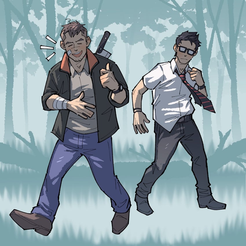 david king and dwight fairfield (dead by daylight) drawn by kalamari