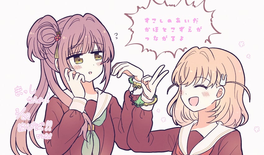 hinoshita kaho and otomune kozue (love live! and 1 more) drawn by watage_modoki