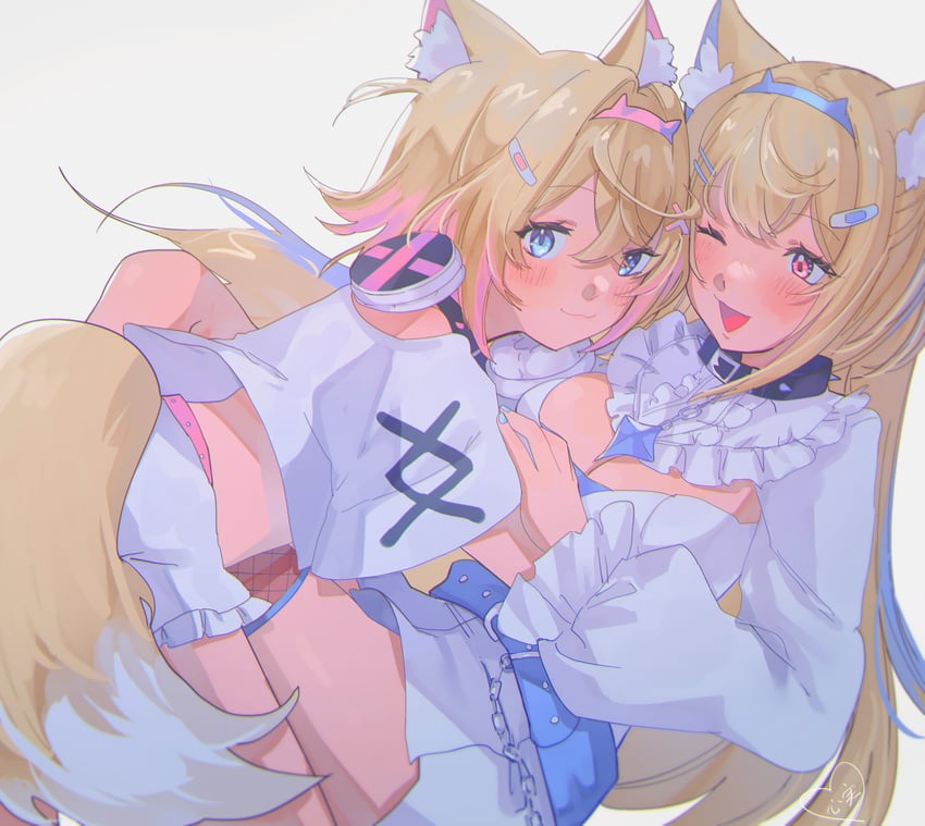 fuwawa abyssgard and mococo abyssgard (hololive and 1 more) drawn by kokomi_(aniesuakkaman)