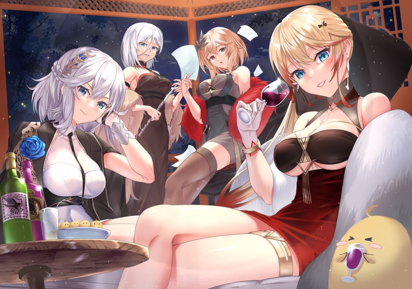 manjuu, roon, washington, howe, and tirpitz (azur lane) drawn by apple_t_(ringotyasan)