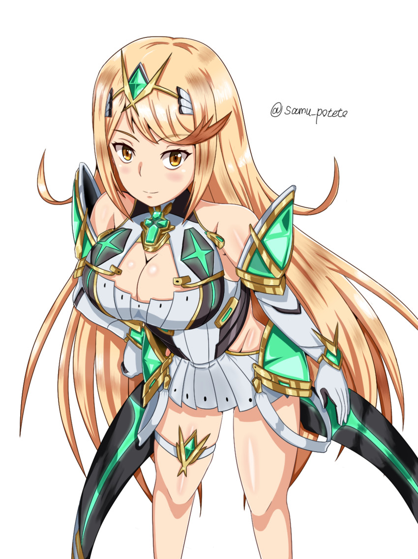 mythra (xenoblade chronicles and 1 more) drawn by samu_poteto