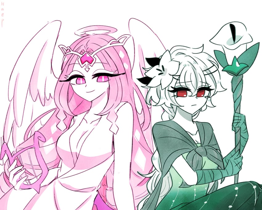 eternal sugar cookie and white lily cookie (cookie run and 1 more) drawn by haep0510