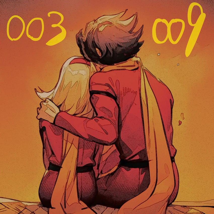 francoise arnoul and shimamura joe (cyborg 009) drawn by sariokisu