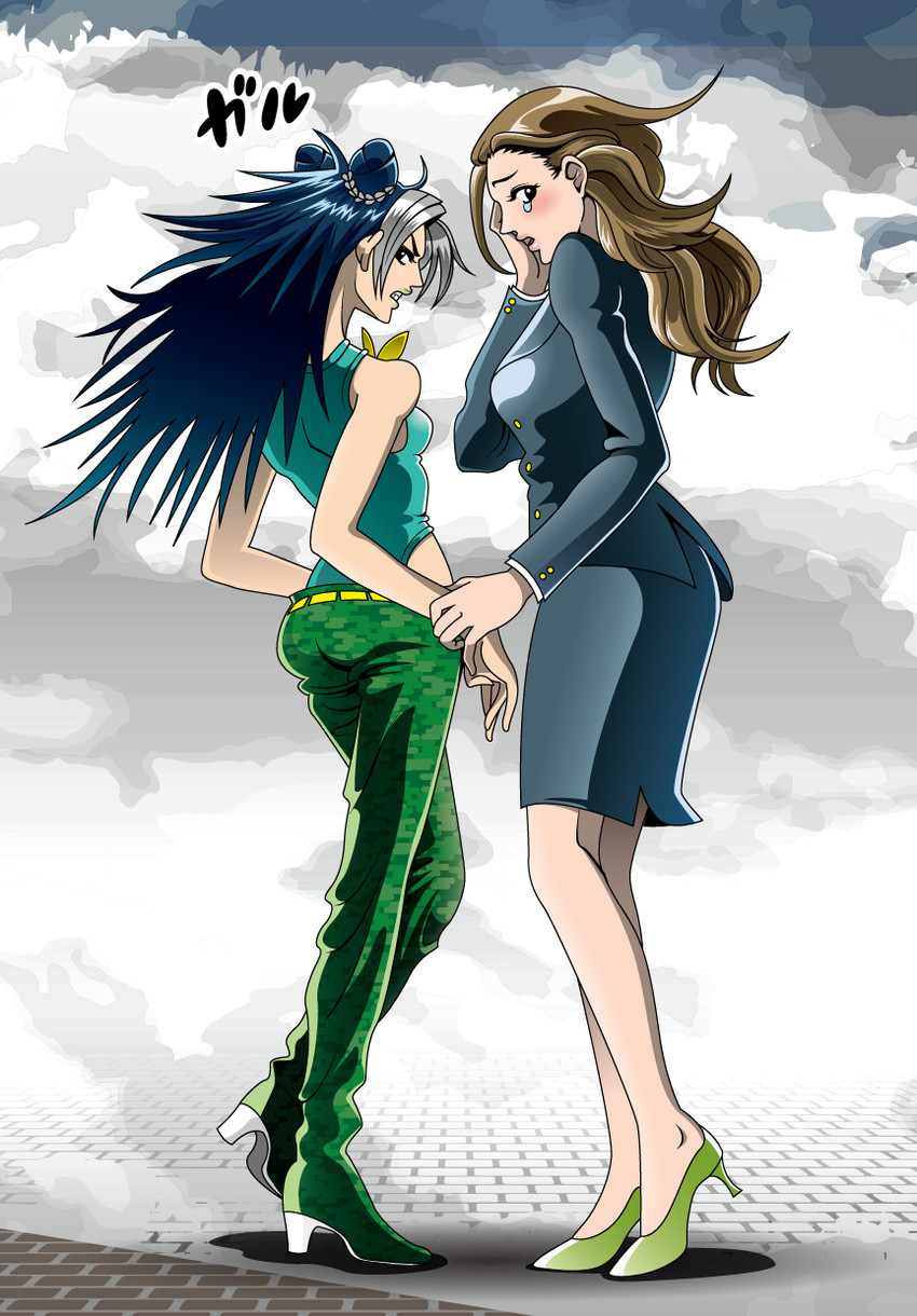 kujo jolyne and mrs. kujo (jojo no kimyou na bouken and 1 more) drawn by tazbun