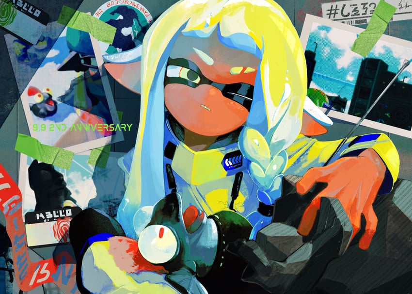 inkling player character, inkling girl, agent 3, smallfry, captain 3, and 1 more (splatoon and 1 more) drawn by zicbx
