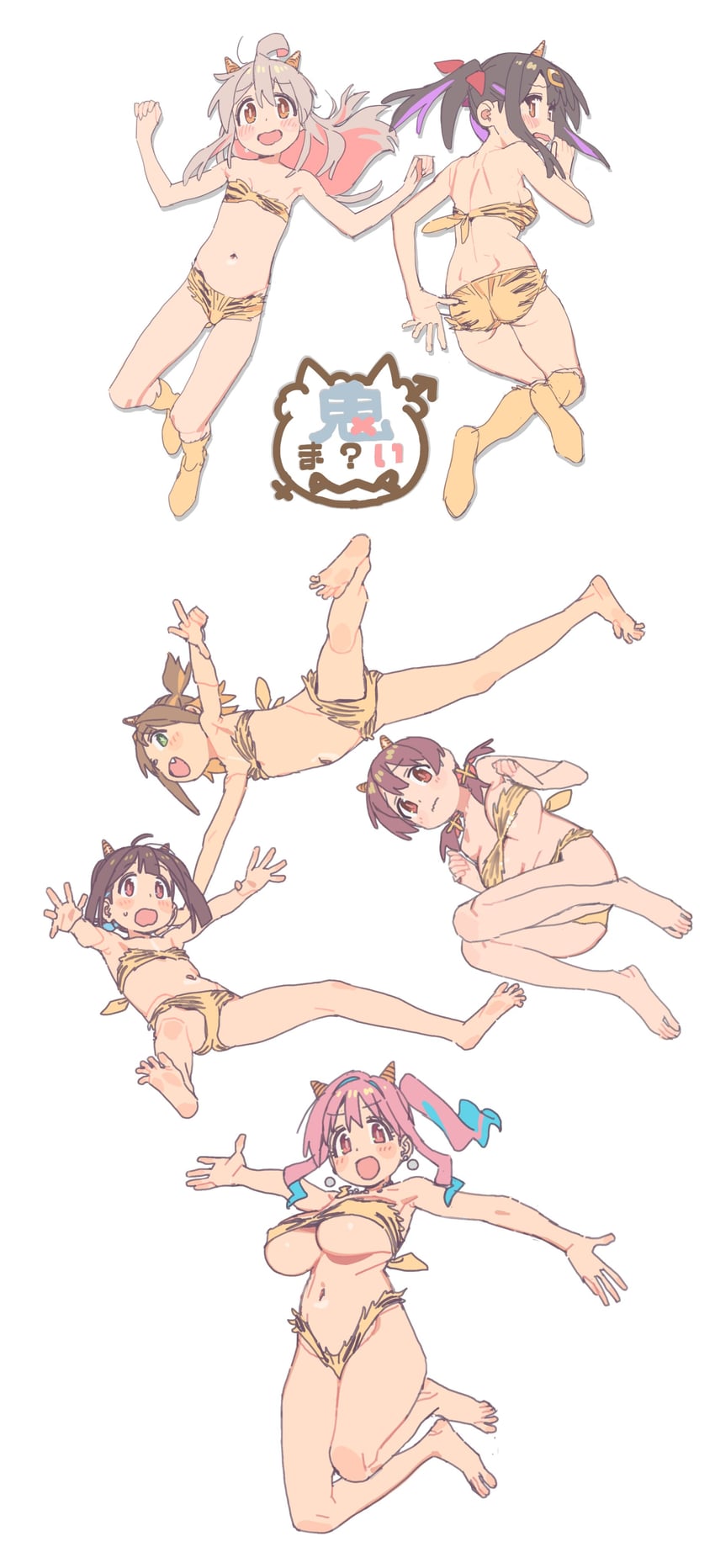 oyama mahiro, oyama mihari, hozuki momiji, oka asahi, murosaki miyo, and 1 more (onii-chan wa oshimai!) drawn by imamura_ryou