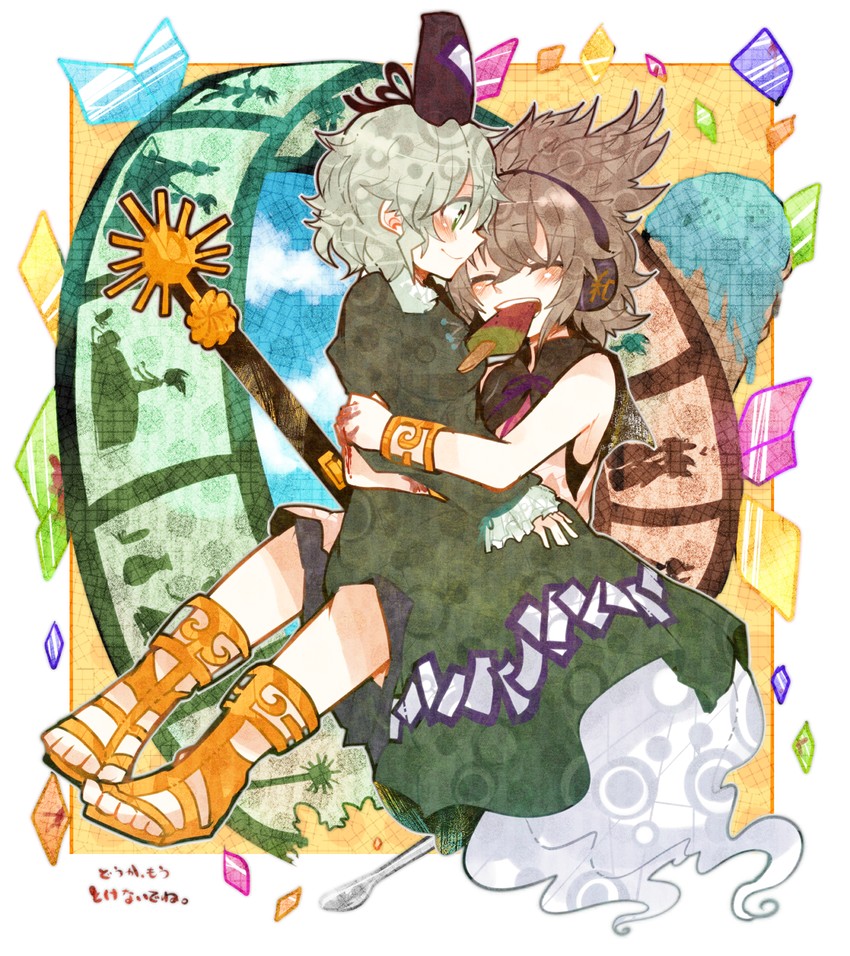 toyosatomimi no miko and soga no tojiko (touhou) drawn by itomugi-kun