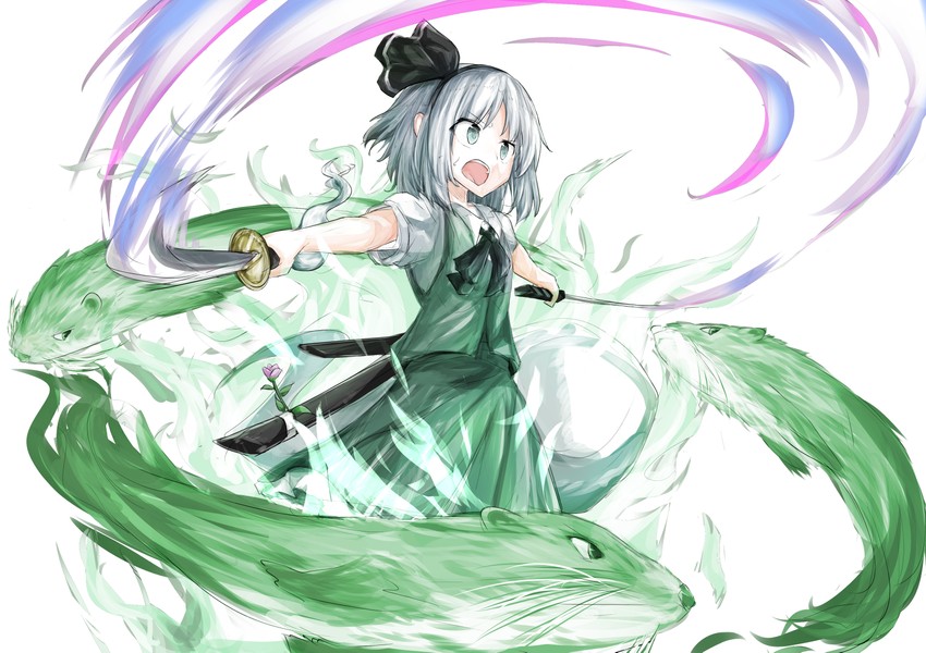 konpaku youmu and otter spirit (touhou) drawn by meimei_(gvsu2738)