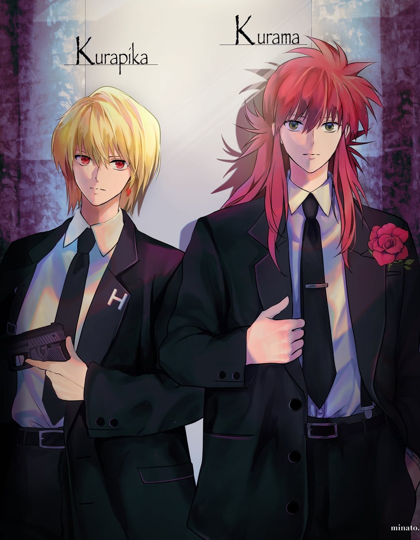 kurapika and kurama (hunter x hunter and 1 more) drawn by minato_x3710