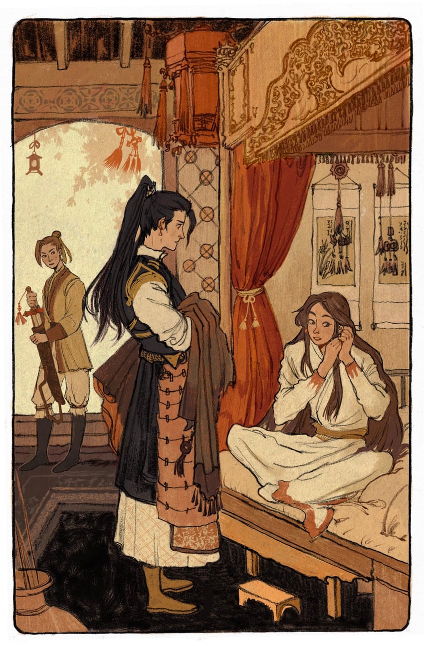 xie lian, mu qing, and feng xin (tianguan cifu) drawn by yaroslava_murashko