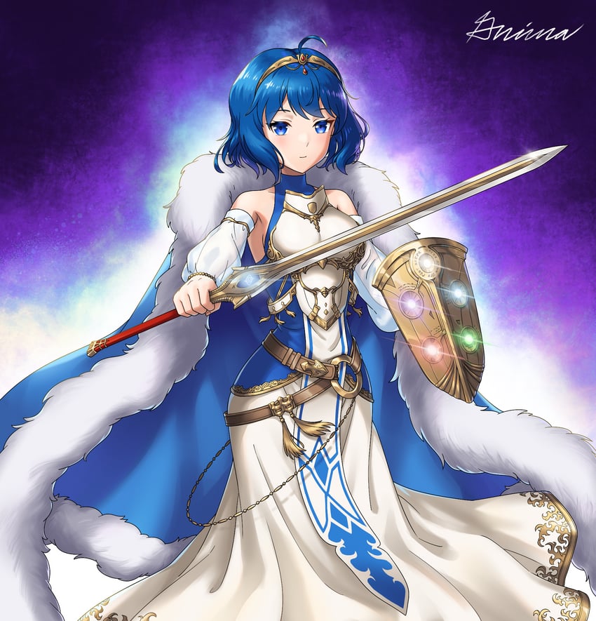 lucina and female morgan (fire emblem and 2 more) drawn by grimaisbestwaifu