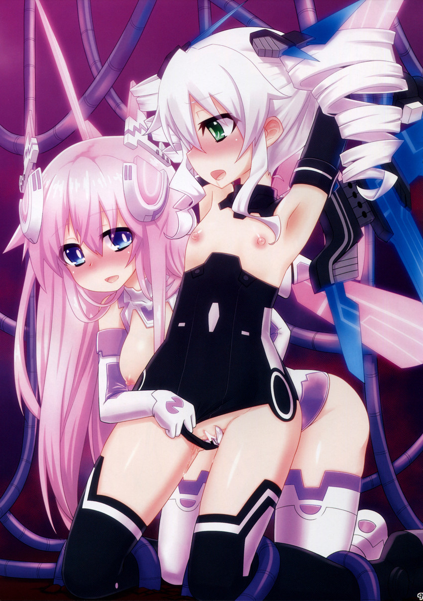 purple sister and black sister (neptune) drawn by mizunashi_(second_run)