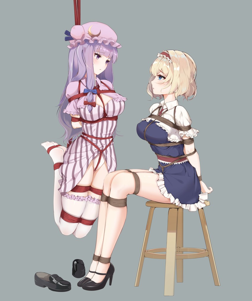 alice margatroid and patchouli knowledge (touhou) drawn by yuuraku_yuraku